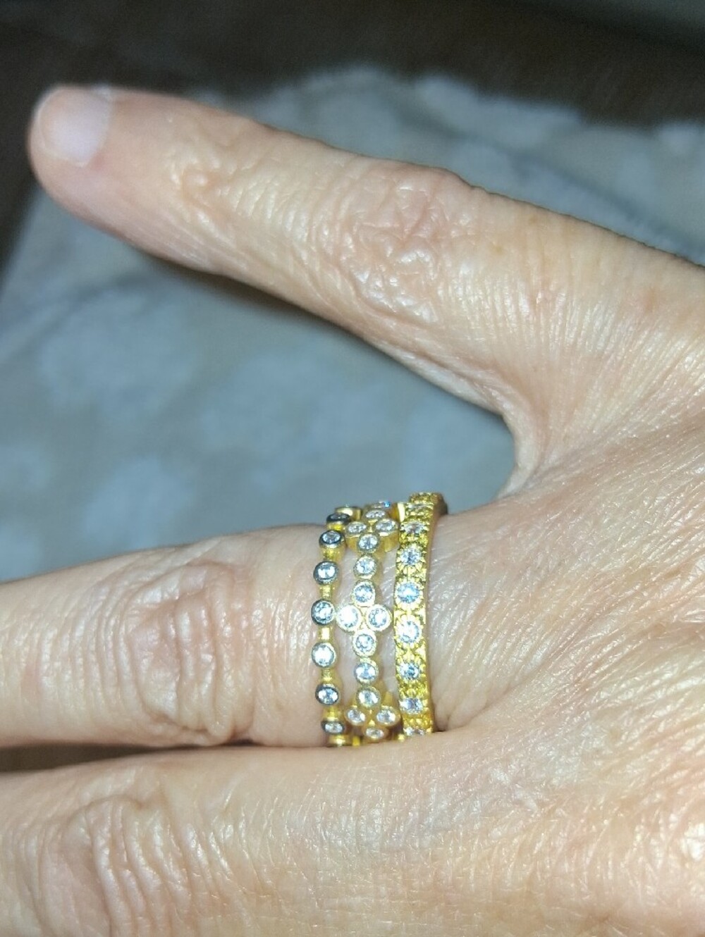 Set Of 3 Freida Rothman Eternity Bands-Stack Rings! - Picture 3 of 5